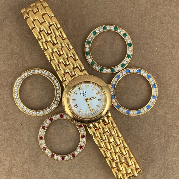 Movado Accessories - SOLD. Vintage Exquisite Movado EAQ Swiss Watch with 5 Removable Crystal Bezels